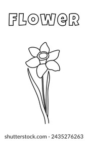 Coloring With Thick Lines For The Little Ones, Narcissus Coloring Page