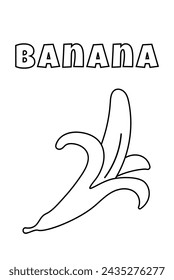 Coloring With Thick Lines For The Little Ones, Banana Coloring Page
