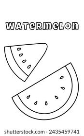 Coloring With Thick Lines For The Little Ones, Watermelon Coloring Page