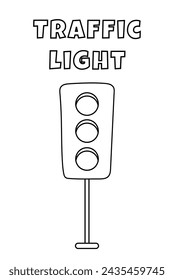 Colorear Con Líneas Gruesas Para Los Más Pequeños, Semáforo Para Colorear Página