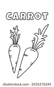 Coloring With Thick Lines For The Smallest Ones, Carrot Coloring Page
