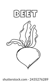 Coloring With Thick Lines For The Smallest Ones, Beetroot Coloring Page