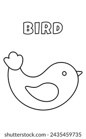 Coloring With Thick Lines For The Smallest Ones, Bird Coloring Page