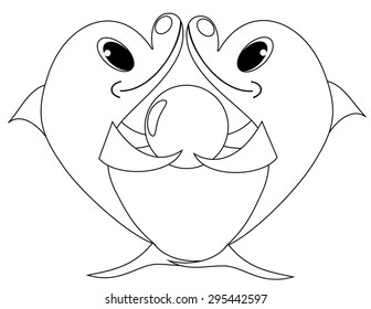 coloring with two Dolphins with a ball