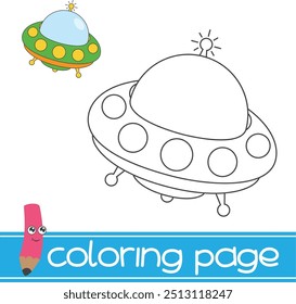 coloring ufo for kids activity