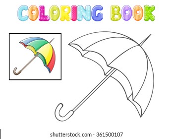 Coloring umbrella on white