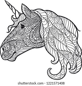 Coloring. Unicorn head