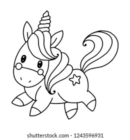 coloring unicorn in the style of Doodle