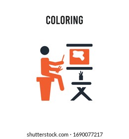 Coloring vector icon on white background. Red and black colored Coloring icon. Simple element illustration sign symbol EPS