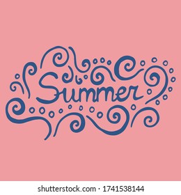 coloring vector illustration print with text summer