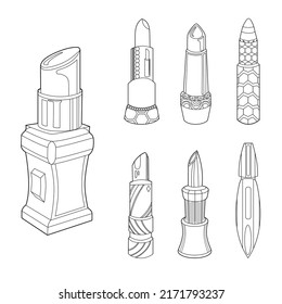 Colorante de los labios vectoriales en un fondo blanco aislado
