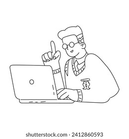 coloring vector set of people working vector