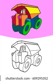 Coloring Vehicle For Children. Transportation Illustration for kids. truck vector