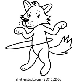 coloring wolf, cute cartoon character, for children's creativity, on a white background, print.