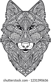 Coloring. Wolf's head