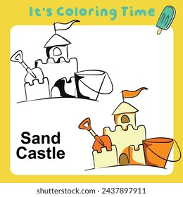 Colorear página de hoja de cálculo. Actividad para colorear para niños. Divertida actividad para niños. Hoja de trabajo para colorear imprimible educativo. Ilustración vectorial.