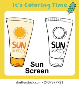 Coloring worksheet page. Coloring activity for children. Fun activity for kids. Educational printable coloring worksheet. Vector illustration.