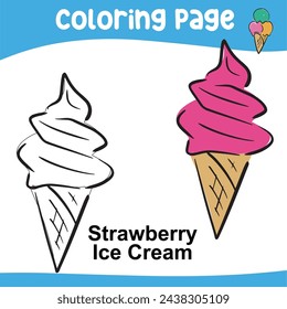 Coloring worksheet page. Coloring activity for children. Fun activity for kids. Educational printable coloring worksheet. Vector illustration.