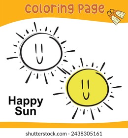 Coloring worksheet page. Coloring activity for children. Fun activity for kids. Educational printable coloring worksheet. Vector illustration.