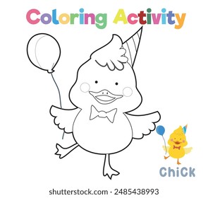 Coloring worksheet page. Coloring animal activity page. Educational printable coloring worksheet. Practicing fine motoric skills for children
