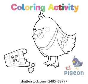 Coloring worksheet page. Coloring animal activity page. Educational printable coloring worksheet. Practicing fine motoric skills for children