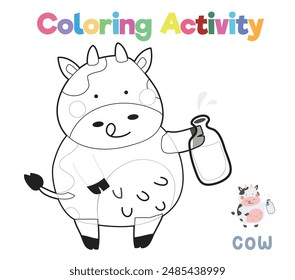 Coloring worksheet page. Coloring animal activity page. Educational printable coloring worksheet. Practicing fine motoric skills for children