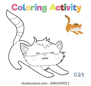 Colorear página de hoja de cálculo. Colorear la página de actividad animal. Hoja de trabajo para colorear imprimible educativo. Practicar habilidades motoras finas para los niños