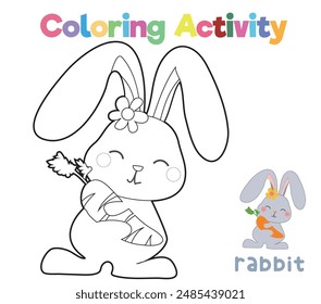 Coloring worksheet page. Coloring animal activity page. Educational printable coloring worksheet. Practicing fine motoric skills for children