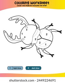 Coloring worksheet page. Educational printable coloring worksheet. Printable activity page for kids. Learning Game. Vector file.