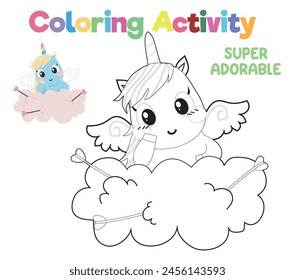 Coloring worksheet page. Educational printable coloring worksheet. Printable activity page for kids. Learning Game. Vector file.