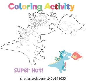 Coloring worksheet page. Educational printable coloring worksheet. Printable activity page for kids. Learning Game. Vector file.