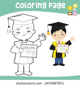 Coloring worksheet page. Educational printable coloring worksheet. Printable activity page for kids. Learning Game. Vector file.