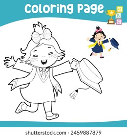 Coloring worksheet page. Educational printable coloring worksheet. Printable activity page for kids. Learning Game. Vector file.