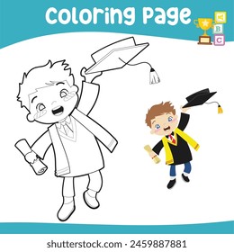 Einfärben der Arbeitsblattseite. Lernendes druckbares Farbblatt. Druckbare Aktivitätsseite für Kinder. Lernspiel. Vektorgrafik.