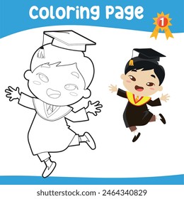 Coloring worksheet page. Educational printable coloring worksheet. Printable activity page for kids. Learning Game. Vector file.