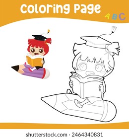 Coloring worksheet page. Educational printable coloring worksheet. Printable activity page for kids. Learning Game. Vector file.