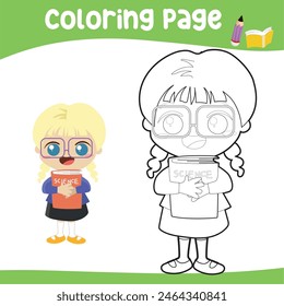 Coloring worksheet page. Educational printable coloring worksheet. Printable activity page for kids. Learning Game. Vector file.