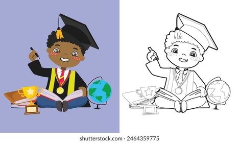 Colorear página de hoja de cálculo. Hoja de trabajo para colorear imprimible educativo. Página de actividad imprimible para niños. Juego de aprendizaje. archivo de Vector.