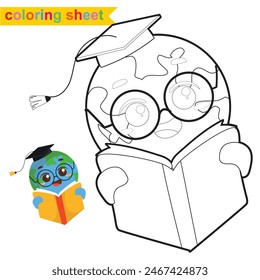 Coloring worksheet page. Educational printable coloring worksheet. Printable activity page for kids. Learning Game. Vector file.