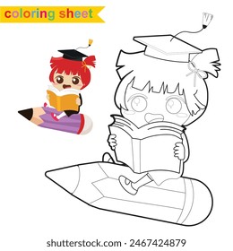 Coloring worksheet page. Educational printable coloring worksheet. Printable activity page for kids. Learning Game. Vector file.