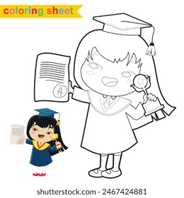 Coloring worksheet page. Educational printable coloring worksheet. Printable activity page for kids. Learning Game. Vector file.