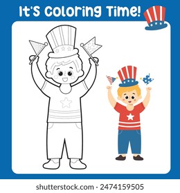 Coloring worksheet page. Educational printable coloring worksheet. Printable activity page for kids. Learning Game. Vector file.