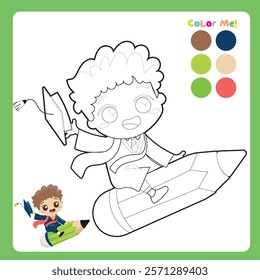Coloring worksheet page. Educational printable coloring worksheet. Printable activity page for kids. Learning Game. 