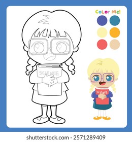 Coloring worksheet page. Educational printable coloring worksheet. Printable activity page for kids. Learning Game. 