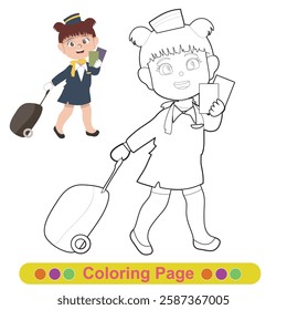 Coloring worksheet page. Educational printable coloring worksheet. Printable activity page for children 