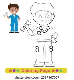 Coloring worksheet page. Educational printable coloring worksheet. Printable activity page for children 