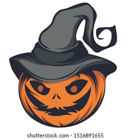 Colorized Halloween face pumpkin hat