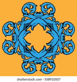 Colorized hand drawn vector ornament for creative use in design
