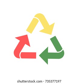 Colorized recycle icon. Reuse isolated symbol illustration.