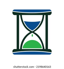 colorized sand clock icon in flat design